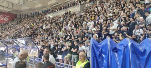 VRUĆE U PIONIRU: Fenomenalna atmosfera pred start majstorice između Partizana i Budućnosti! (VIDEO)
