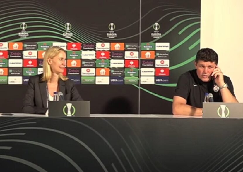 HIT SCENA! Konferencija počela, a Petrić na telefonu sa legendom Partizana: Pa, ne mogu njega da prekinem! (VIDEO)