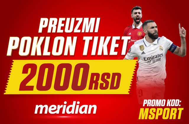 Samo za čitaoce Meridian sporta: Registruj se i preuzmi EKSKLUZIVNI BONUS – 2.000 RSD!